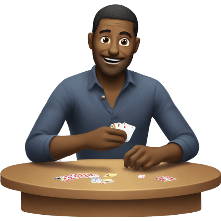 Man playing a card game emoji