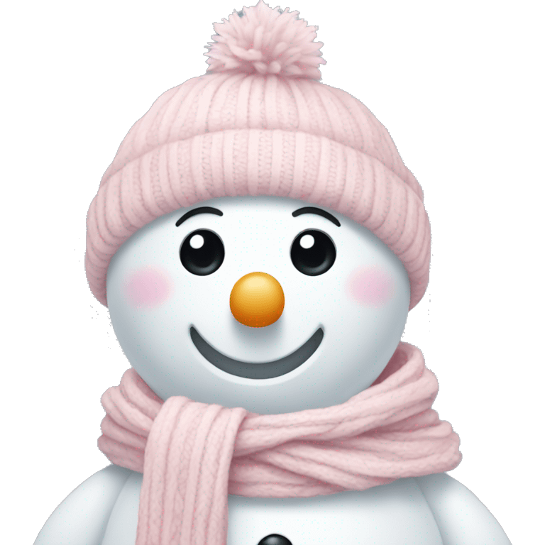 Snowman with light pink scarf  emoji