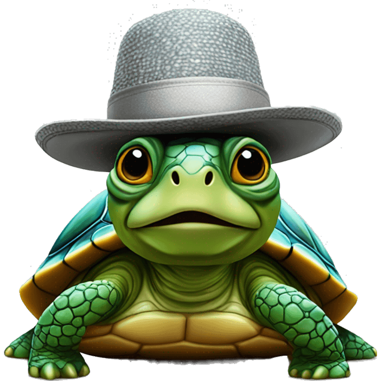 photorealistic turtle in a jewish hat  emoji