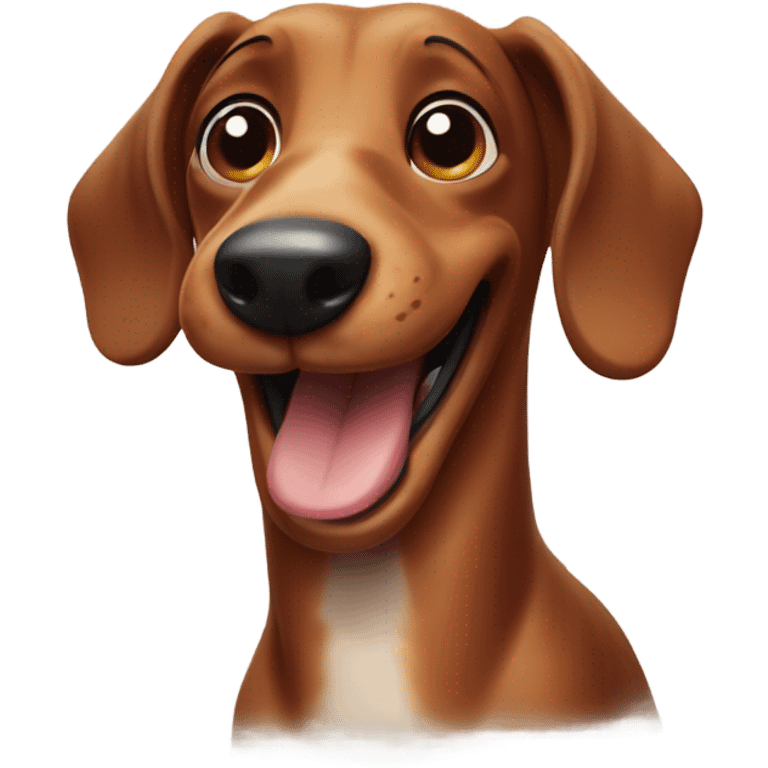 Sausage dog smiling emoji