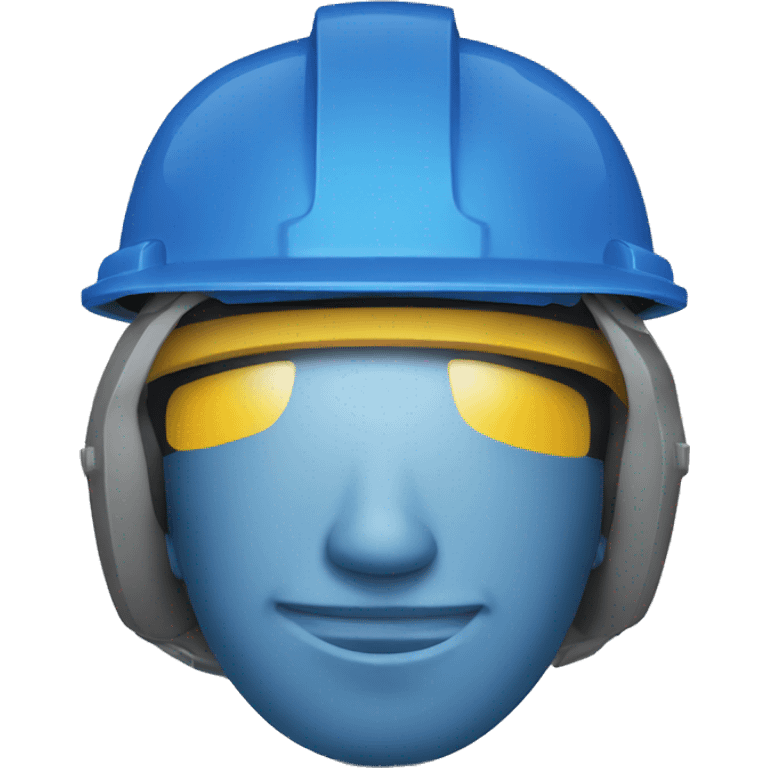 blue construction helmet emoji