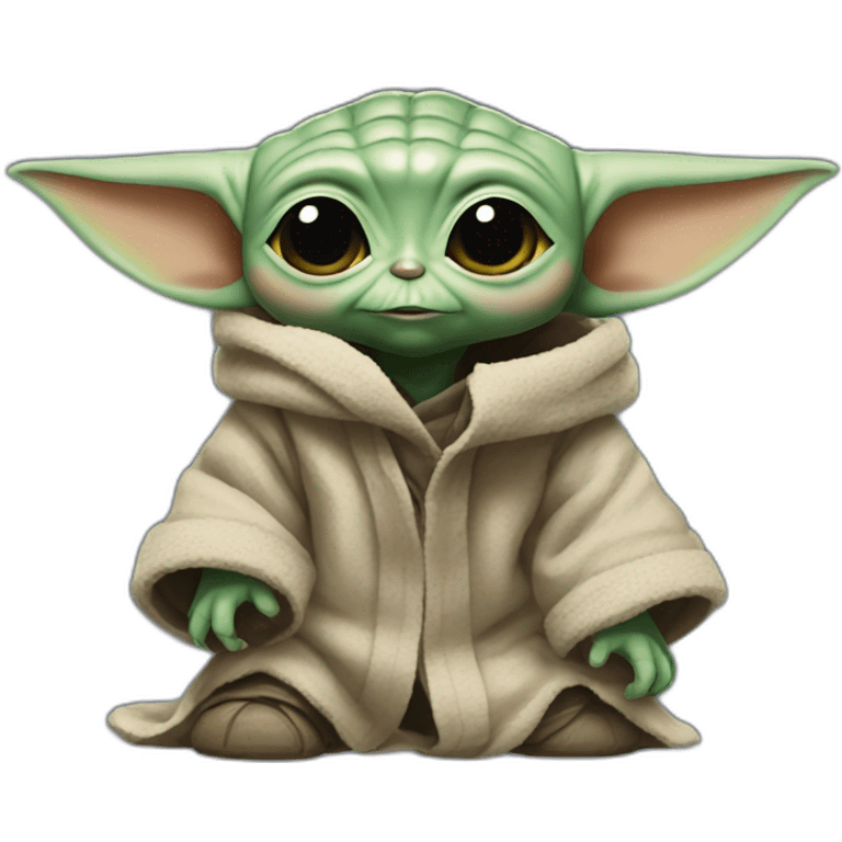 Baby yoda who plays the playstation emoji