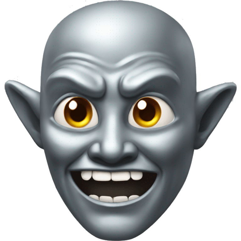 Silver devil statue emoji