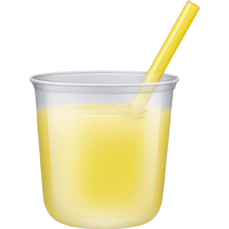 light yellow drink in clear cup with straw emoji