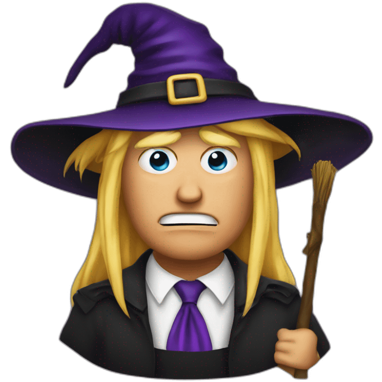 Trump with witch hat emoji