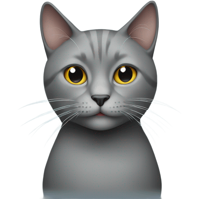 A grey cat with a cigarette emoji