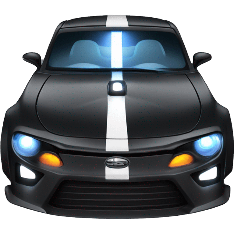 Fr-s Haunted Darth Vader’s ice cube race car with bright white headlights and light saber bumpers  emoji