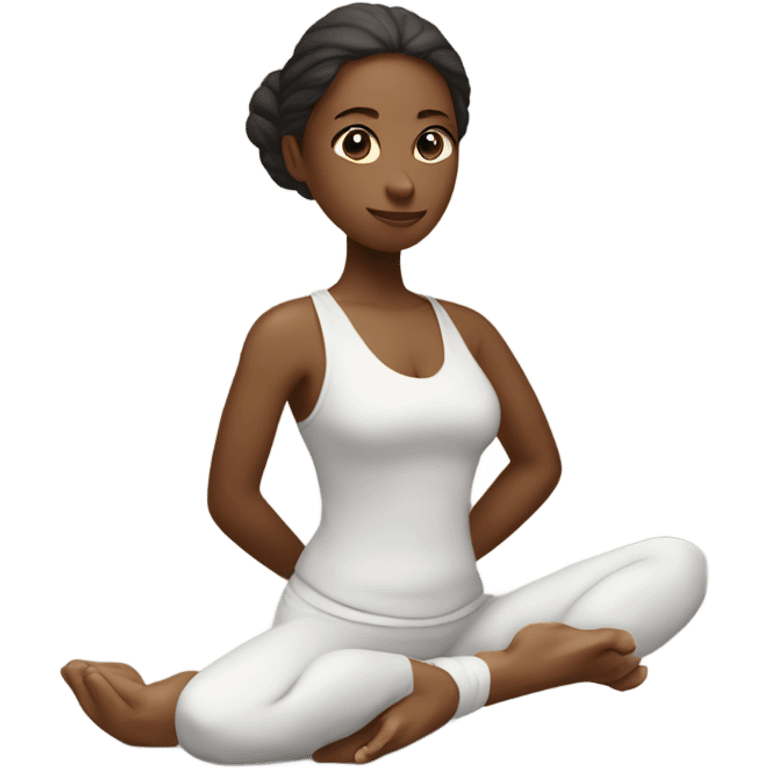 the upper body of a yoga woman emoji