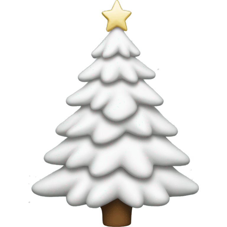 White Christmas tree with no ordimants emoji