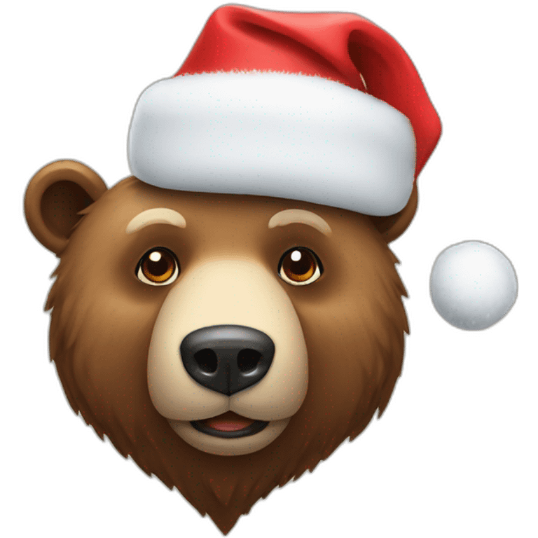 bear with christmas hat emoji