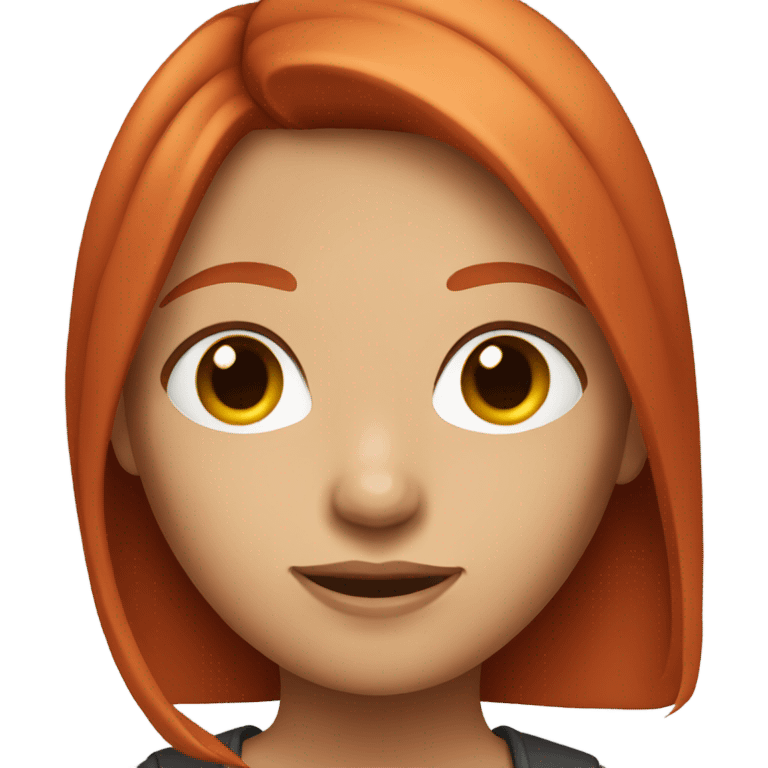 girl with straight shoulder length red hair  emoji