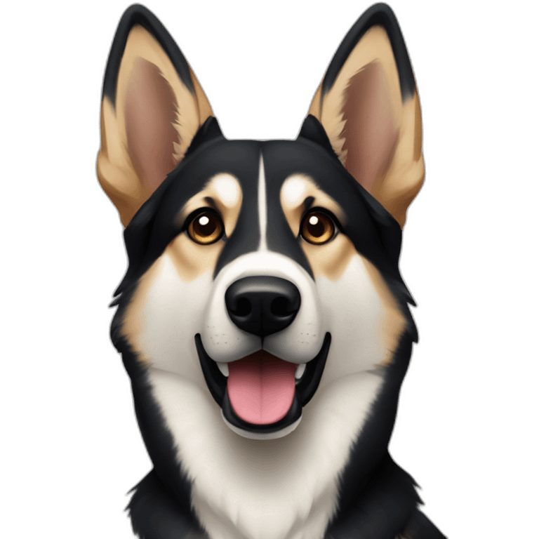 German shepherd and husky mix dark emoji