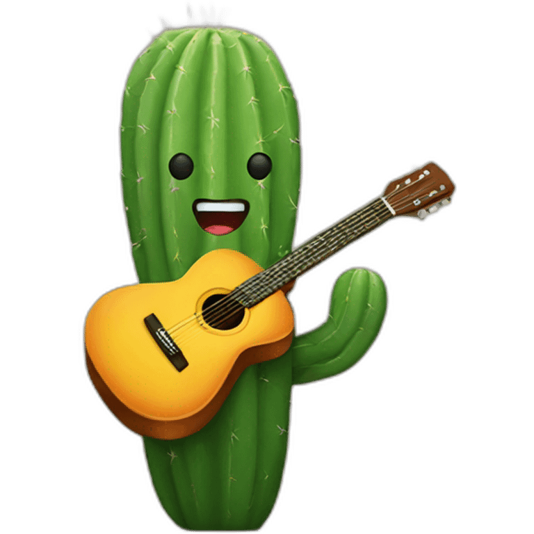 Cactus playing guitar emoji