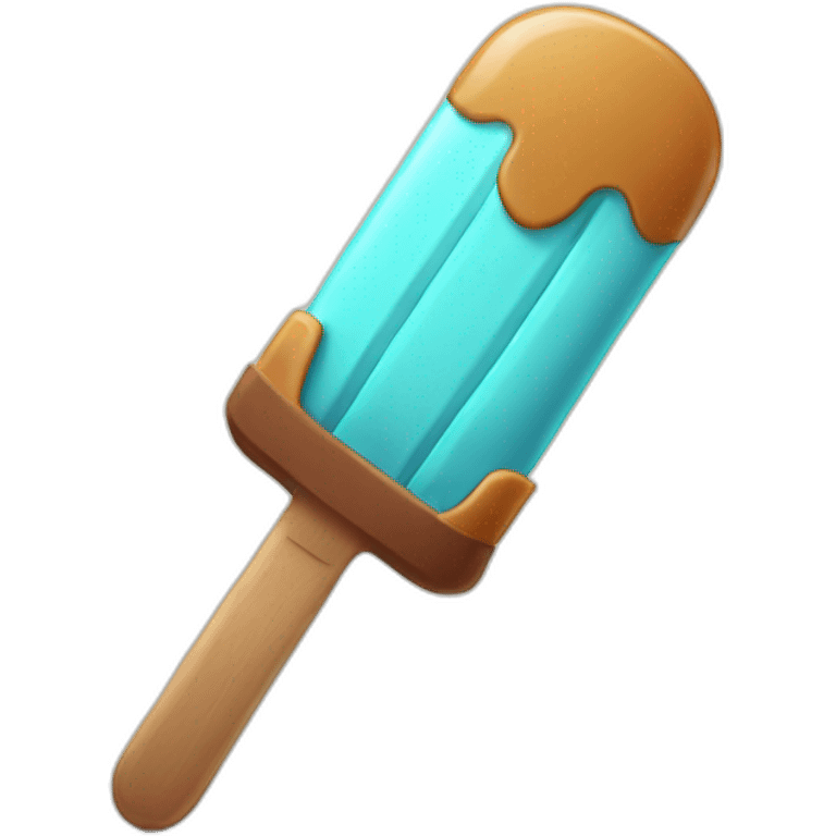 a popsicle with a brown bottom and with an arm wearing a sword emoji