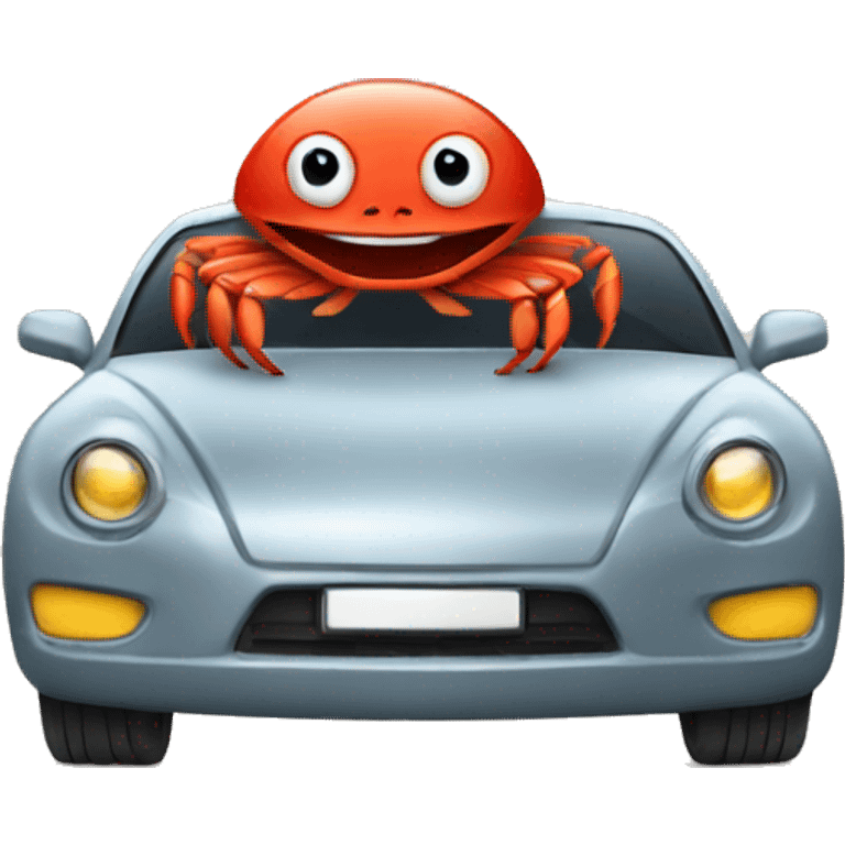 Crab driving a car  emoji