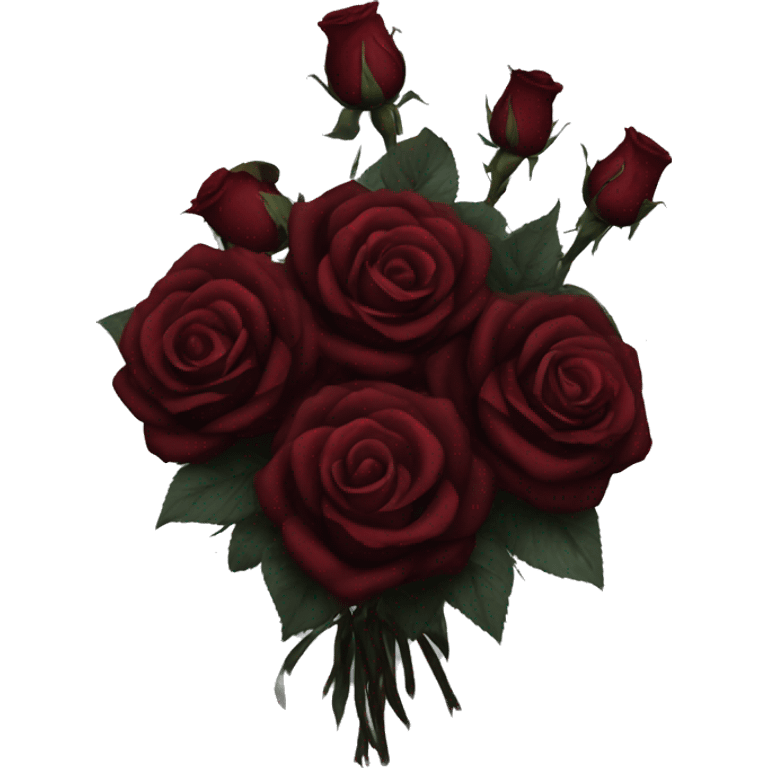 Bouquet of dark red roses gothic emoji