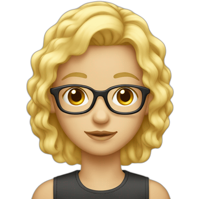 Adolescent blond avec des lunettes cheveux courts emoji