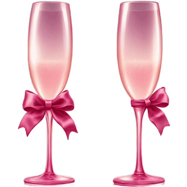 two pink champagne glass with burgundy bow  emoji