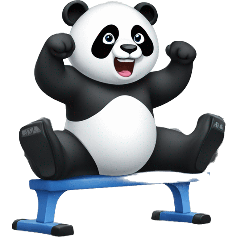 Panda working out in gym emoji