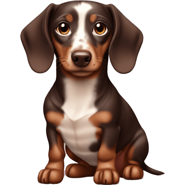 Chocolate and tan Merle mini dachshaund emoji