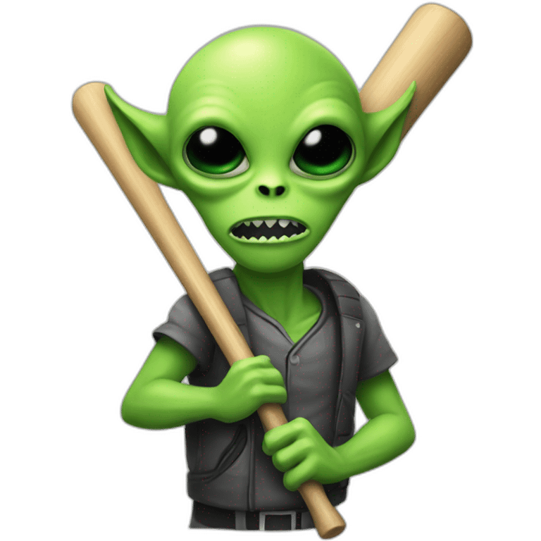 Alien with baseball bat emoji