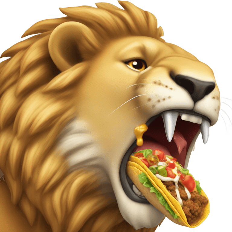 Lion eating tacos emoji