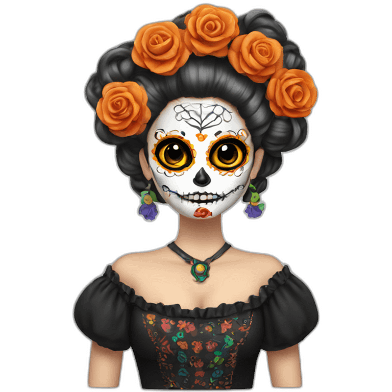 Dia de los muertos with hair rollers emoji