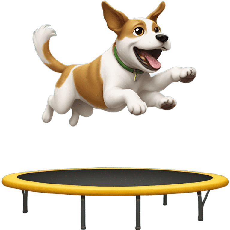 Dog jumping on a trampoline emoji