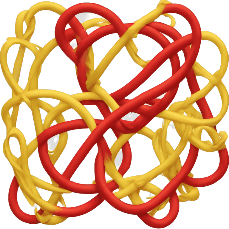 yellow curl loop, with huge red X at the middle emoji