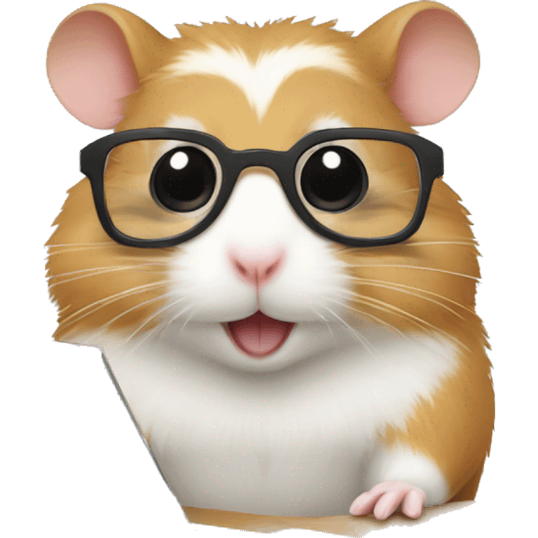 hamster in square glasses at a laptop emoji