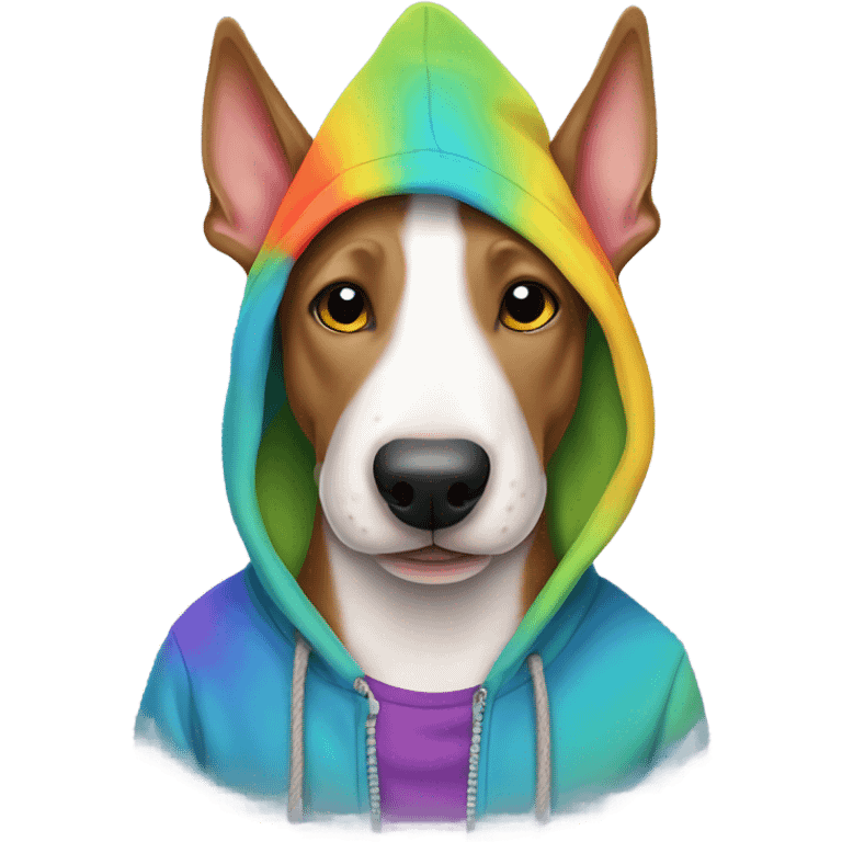 Bull terrier wearing hoodie emoji