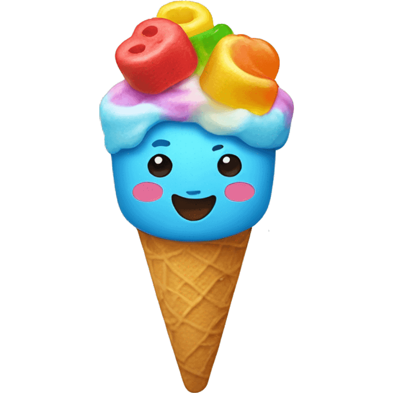 ice cream with gummy bears emoji