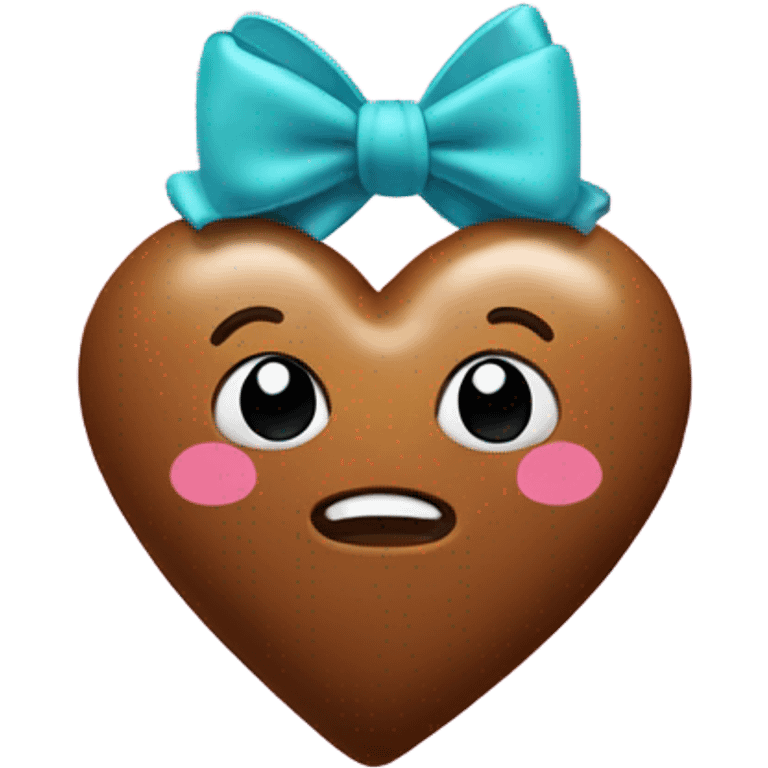  Poop emoji heart with bow  emoji