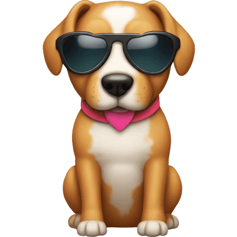 Dog with heart sunglasses  emoji