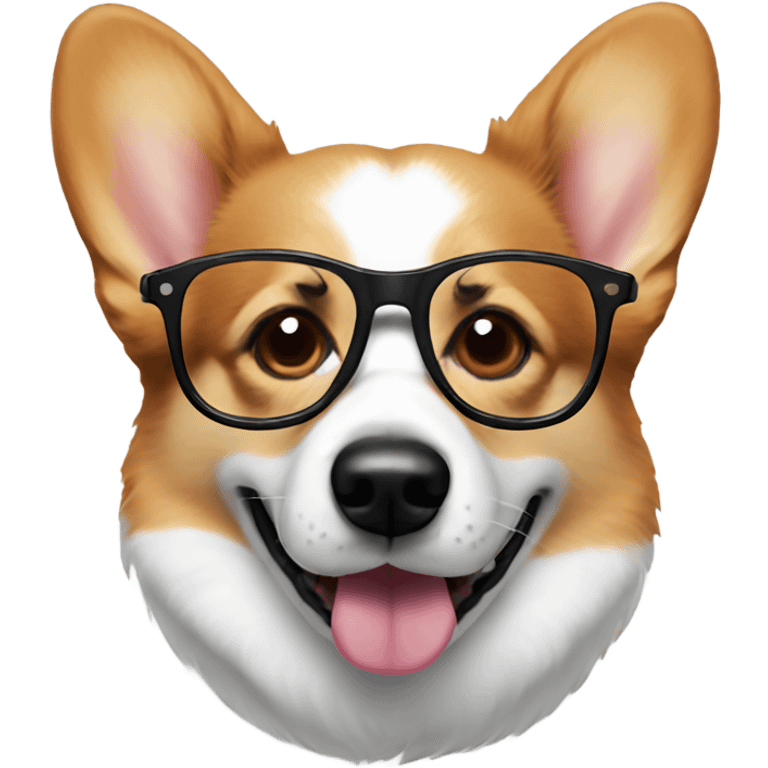 corgi with glasses  emoji