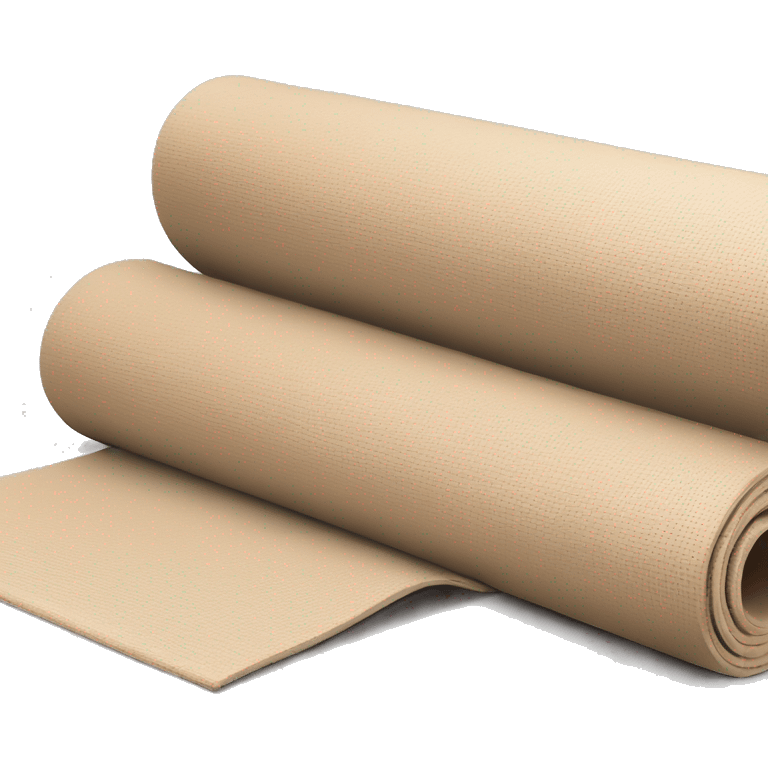 Realistic beige half rolled out yoga mat emoji