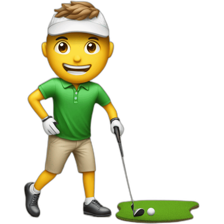 Bandem Wicitra Playing golf and hole in one emoji