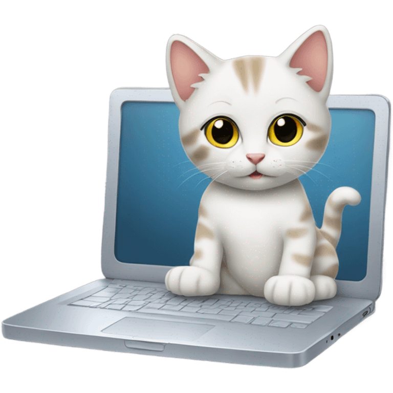 Kitten with a laptop emoji