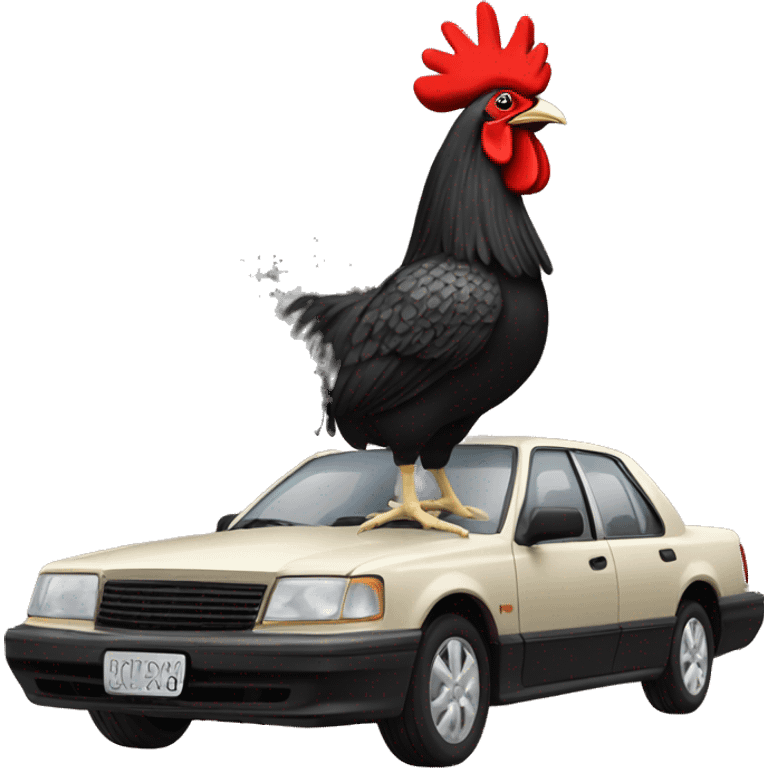 Gamecock riding on top of a commodore  emoji