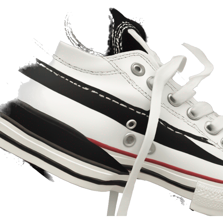 white with black racing stripe platform converse sneakers emoji