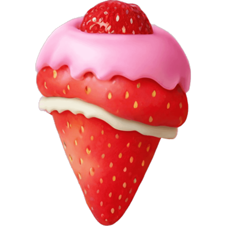 fancy pink pastry strawberry two layers emoji