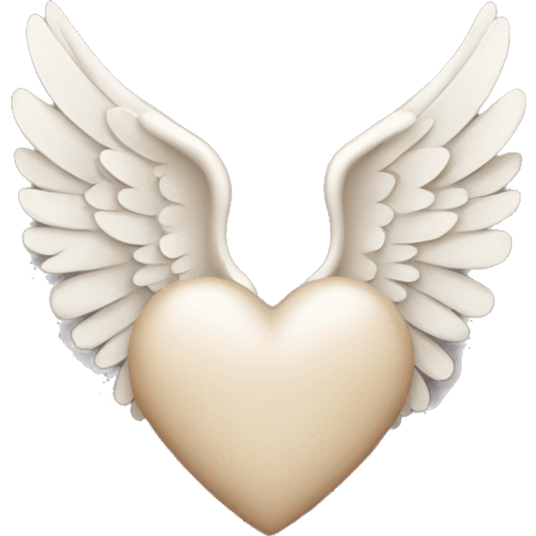 beige heart with white angel wings emoji