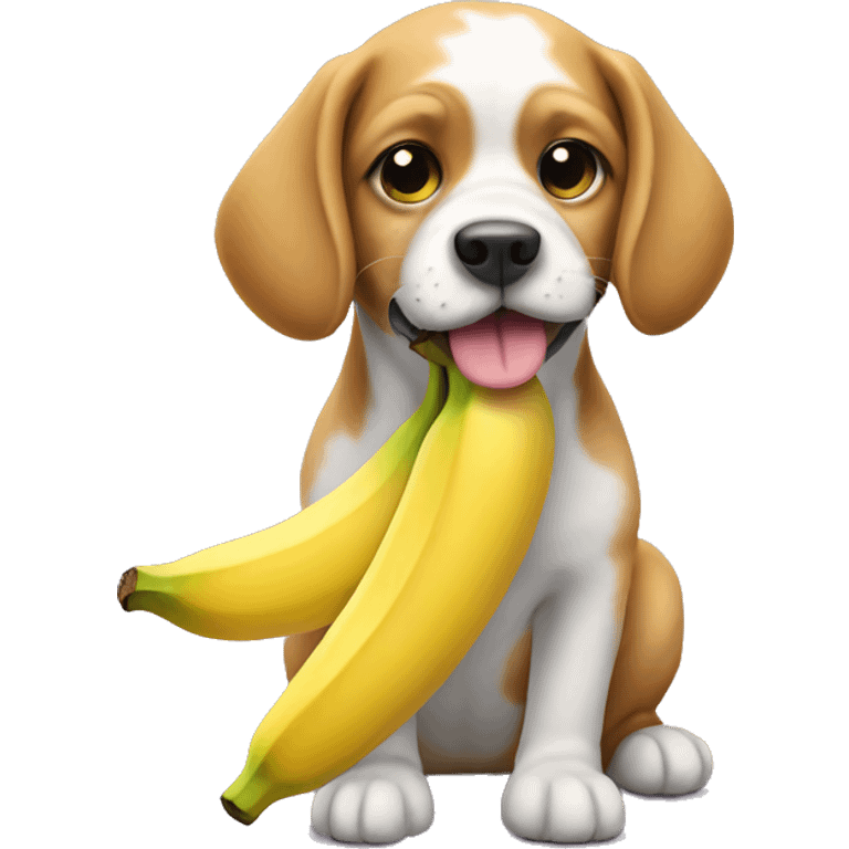 Dog wearing banana  emoji