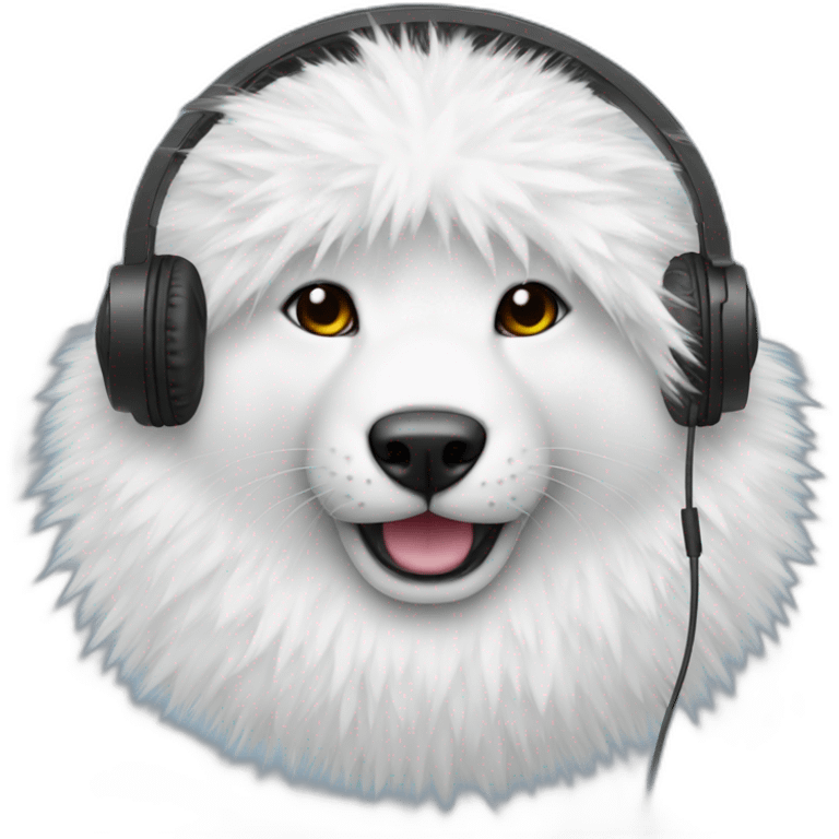 circle white fur with headphone emoji