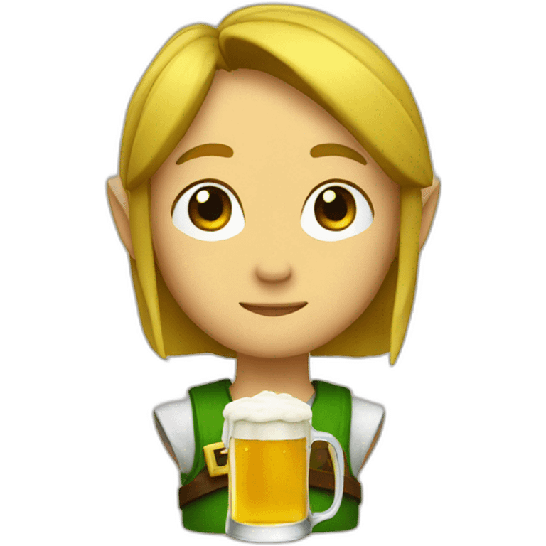 zelda drinking beer emoji