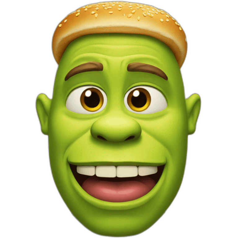 shrek with an burger emoji