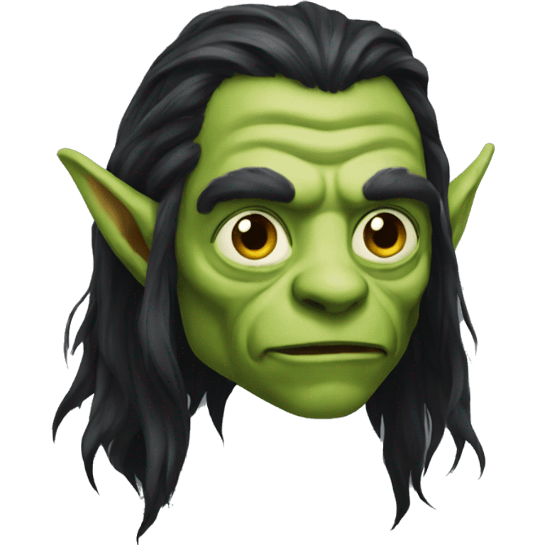 goblin dark long hair emoji