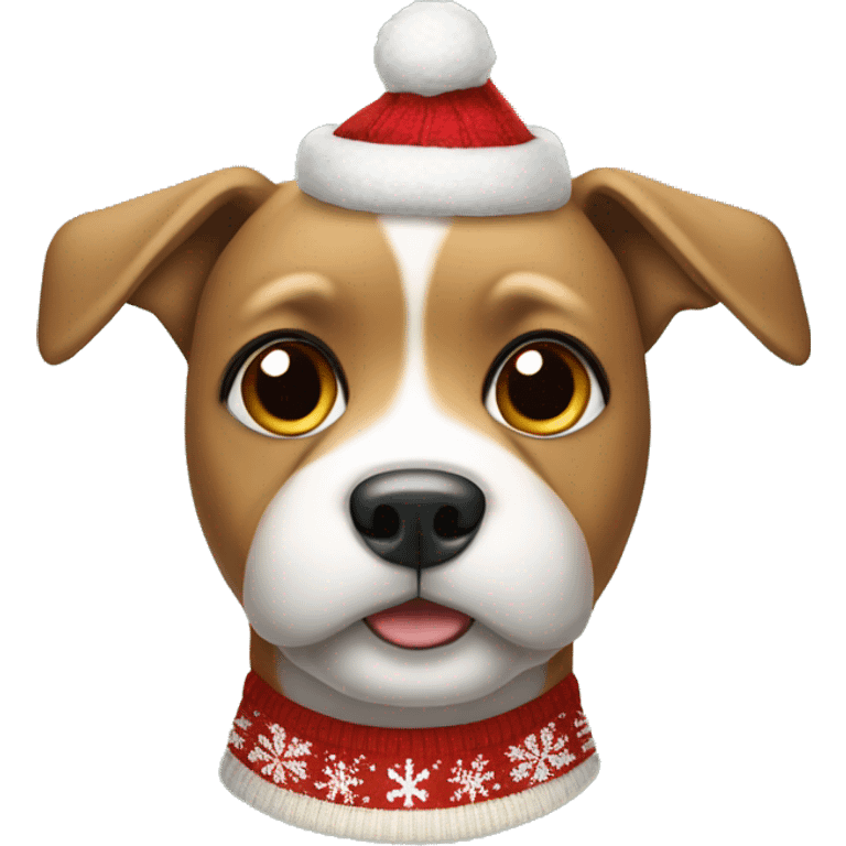 Dog with Christmas sweater  emoji