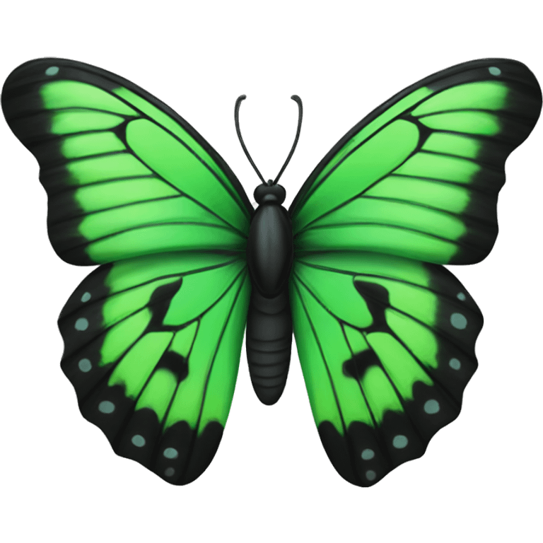 green and black butterfly emoji