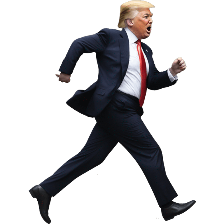 Donald Trump running to catch up Elon Musk emoji